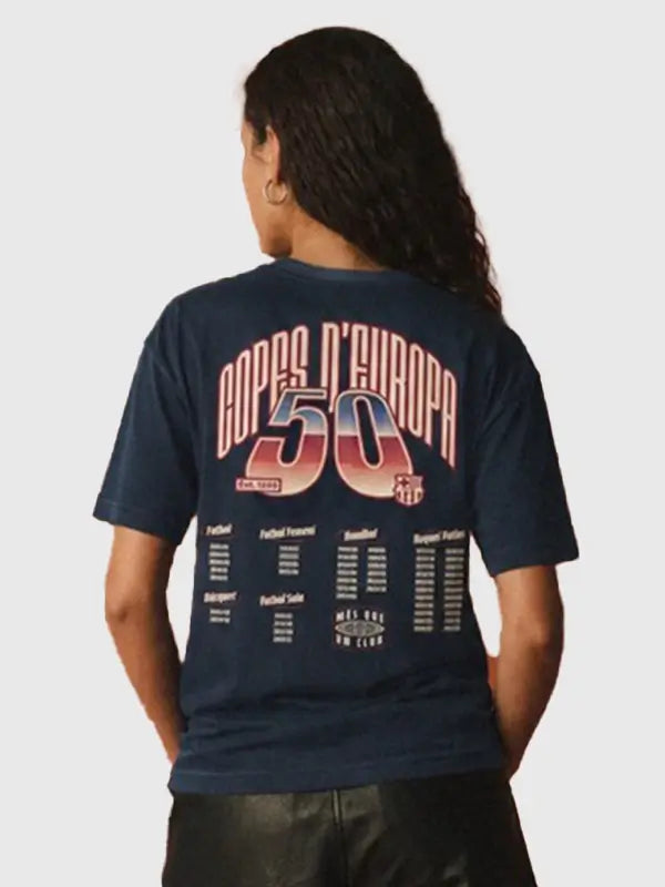 Barcelona FC 50 European Cups Navy  T-Shirt
