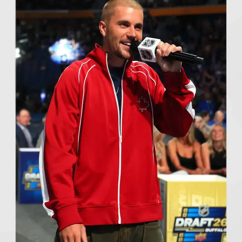 Buy Justin Bieber NHL Draft Red Jacket