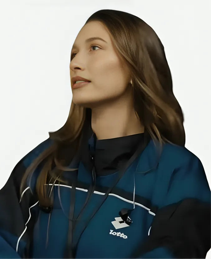 Hailey Bieber Coachella 2026 Blue Vintage-Inspired Jacket