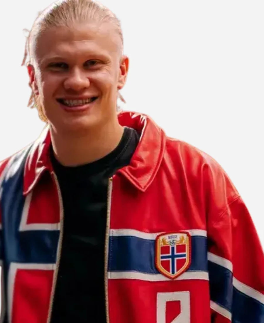 Erling Haaland Norway Red Zipper Jacket