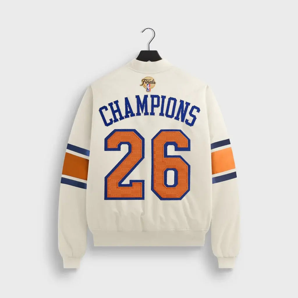 Kith for the New York Knicks 2026 Champions White Bomber Jacket