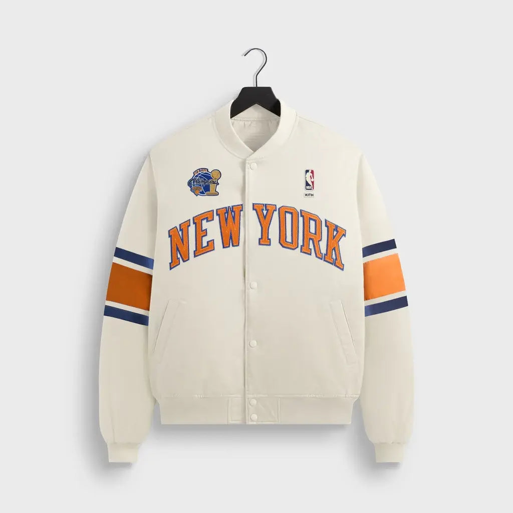 Kith for the New York Knicks 2026 Champions White Bomber Jacket