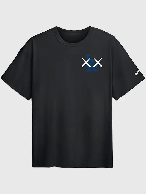 LA Dodgers x KAWS Elevated Max90 Black Pullover T-Shirt For Men & Women