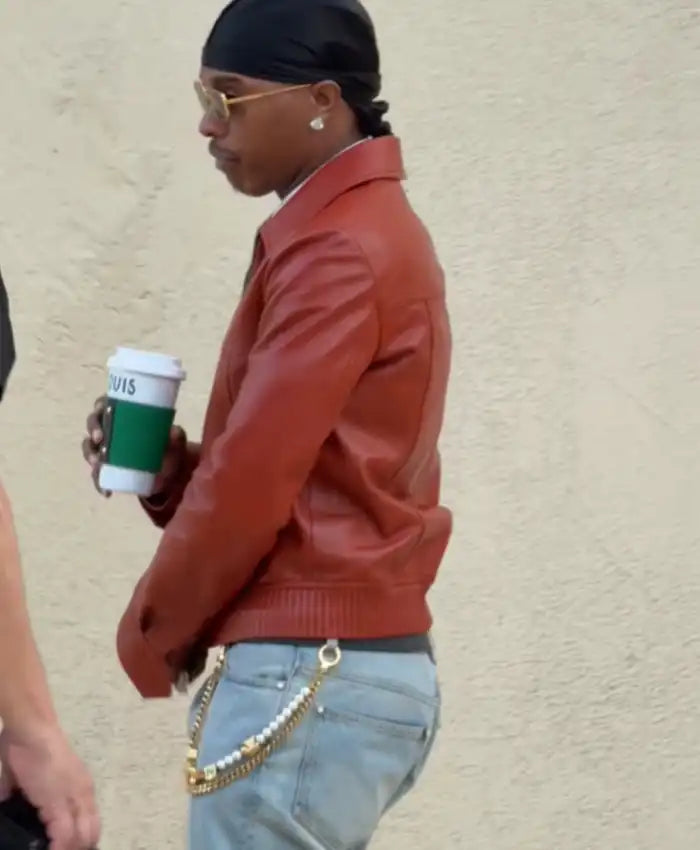 Louis Vuitton Maroon Leather Jacket