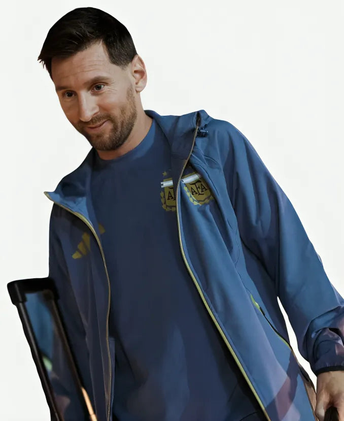 Messi Blue Hooded Jacket for women