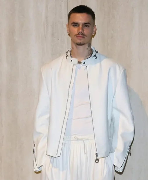 Romeo Beckham Fashion Week 2026 Leather Jacket