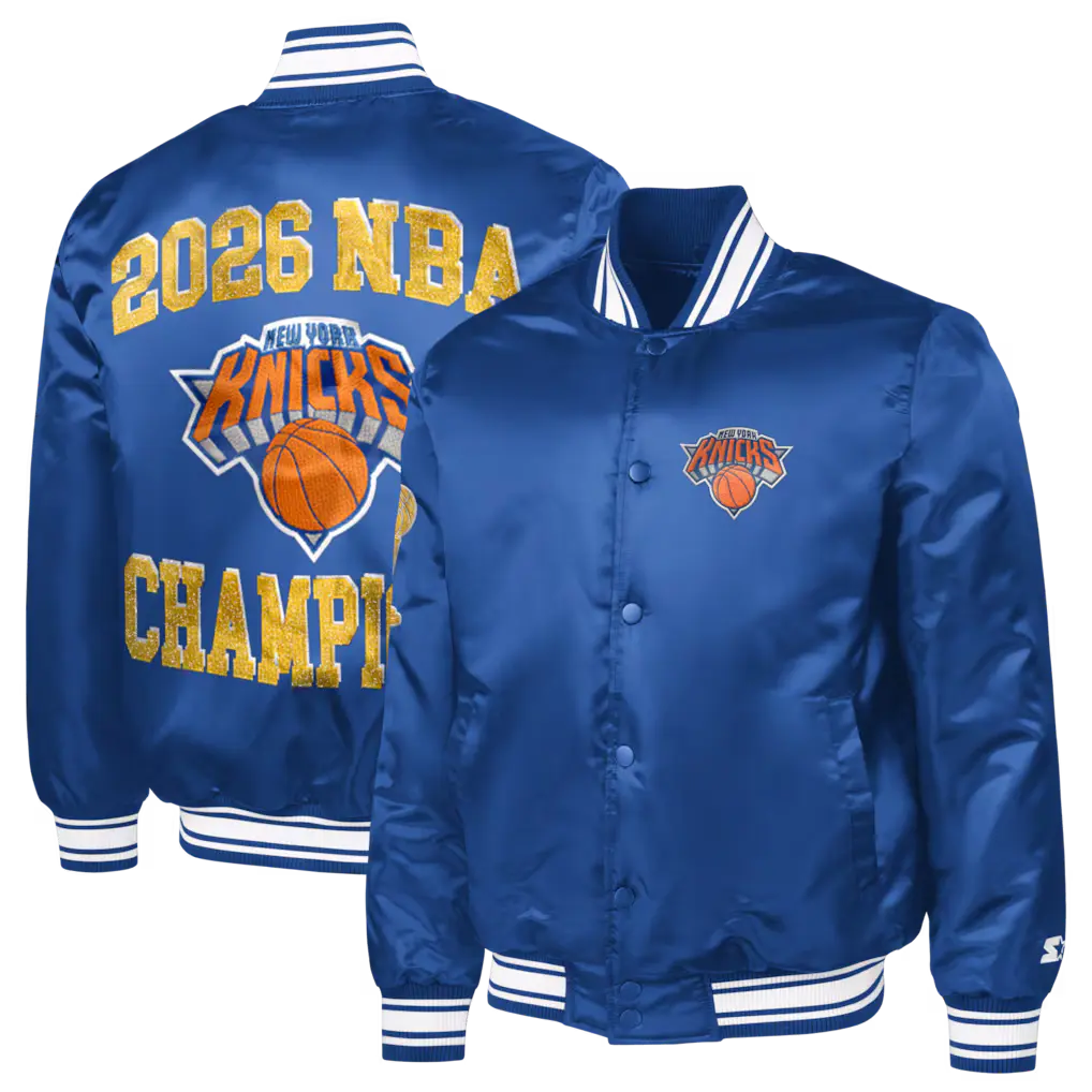 New York Knicks NBA Finals Champion Blue Satin Jacket