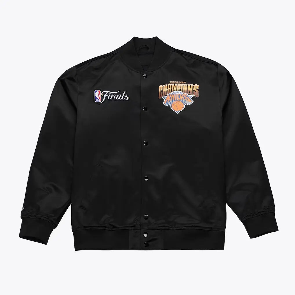 NY Knicks Champions 2026 Black Satin Jacket
