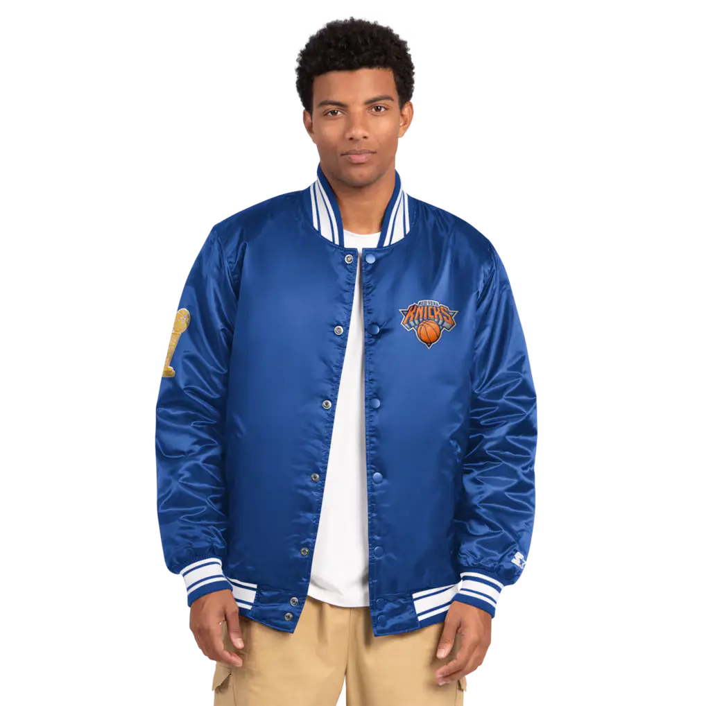 New York Knicks NBA Finals Champion Blue Satin Jacket