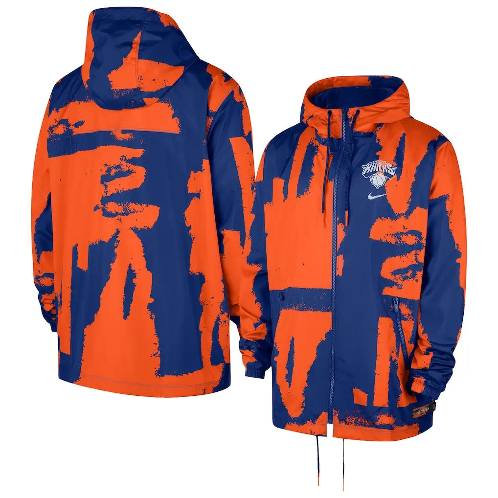 New York Knicks Nike Courtside Club  Blue & Orange Hooded Jacket