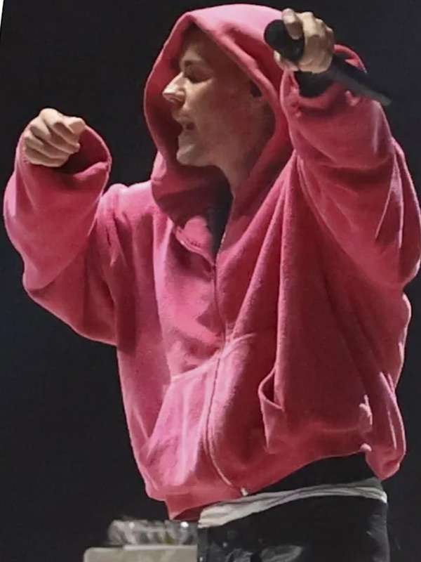 Coachella Justin Bieber Pink Hoodie