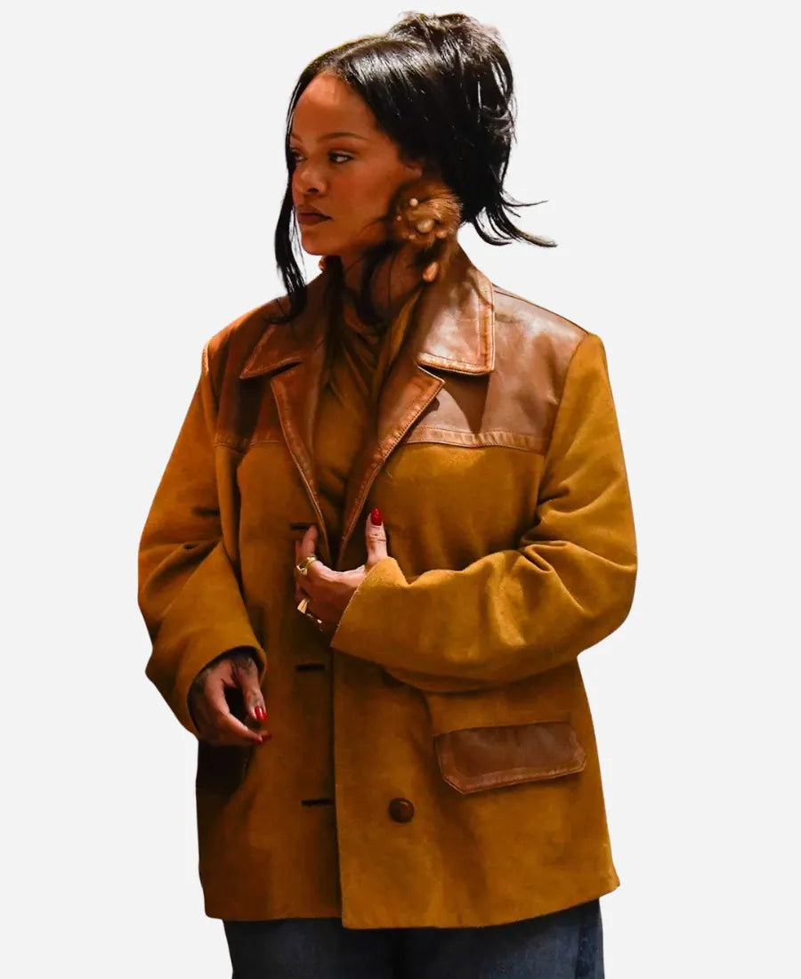 Rihanna Miu Miu Suede Jacket