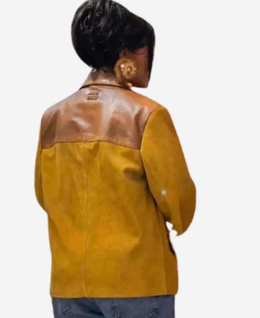 Rihanna Miu Miu Suede Jacket