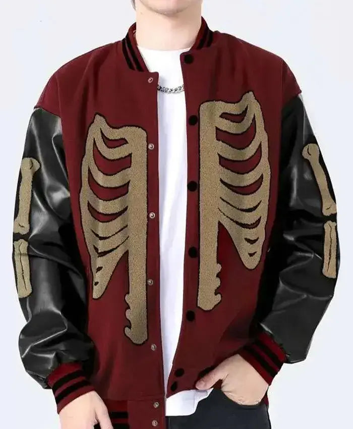 Skeleton letterman jacket