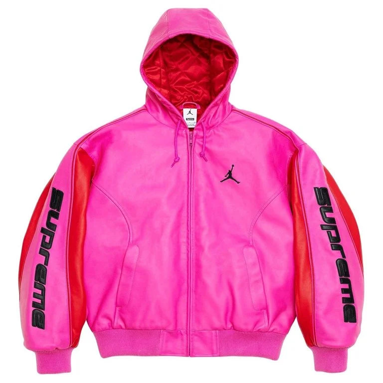 Supreme x Jordan Hooded Leather Jacket
