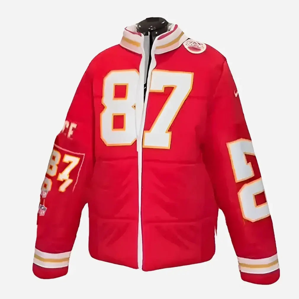 Taylor Swift Kelce 87 Red Puffer Jacket For Men & Women
