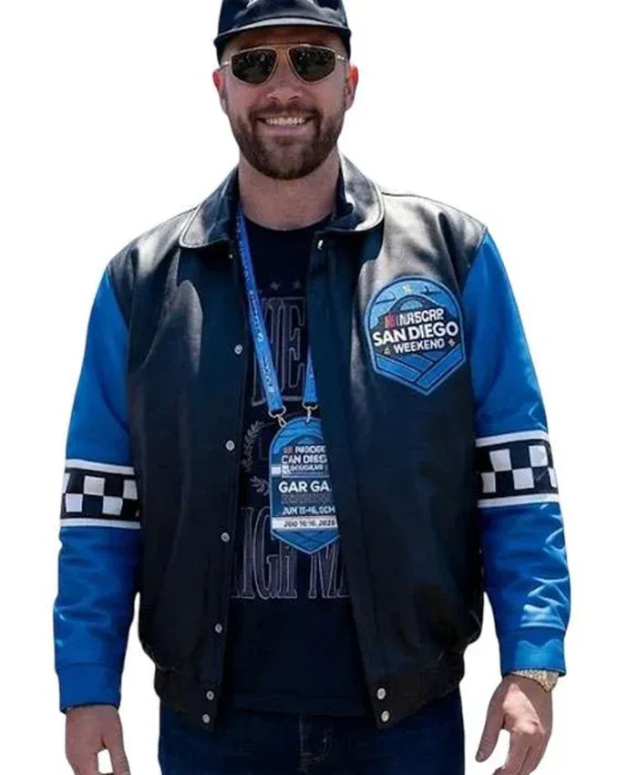 Travis Kelce NASCAR San Diego Leather Jacket