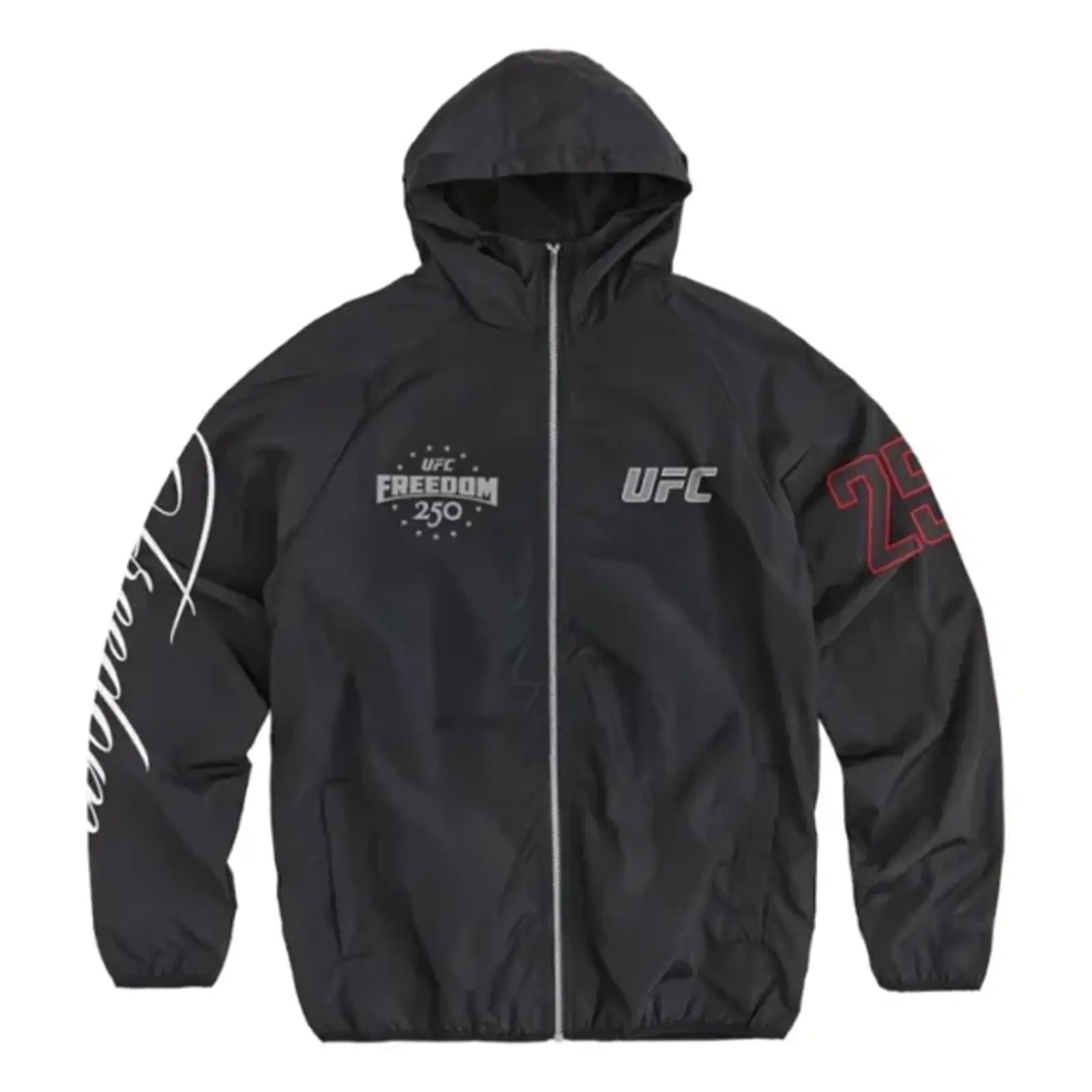 UFC Freedom 250 Black Full-Zip Windbreaker Jacket