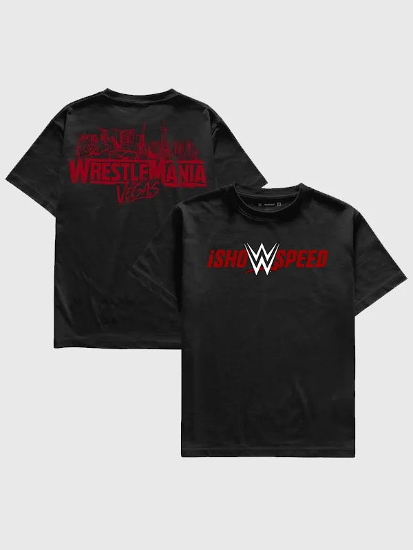 Complex Black IShowSpeed x WrestleMania 42 T-Shirt