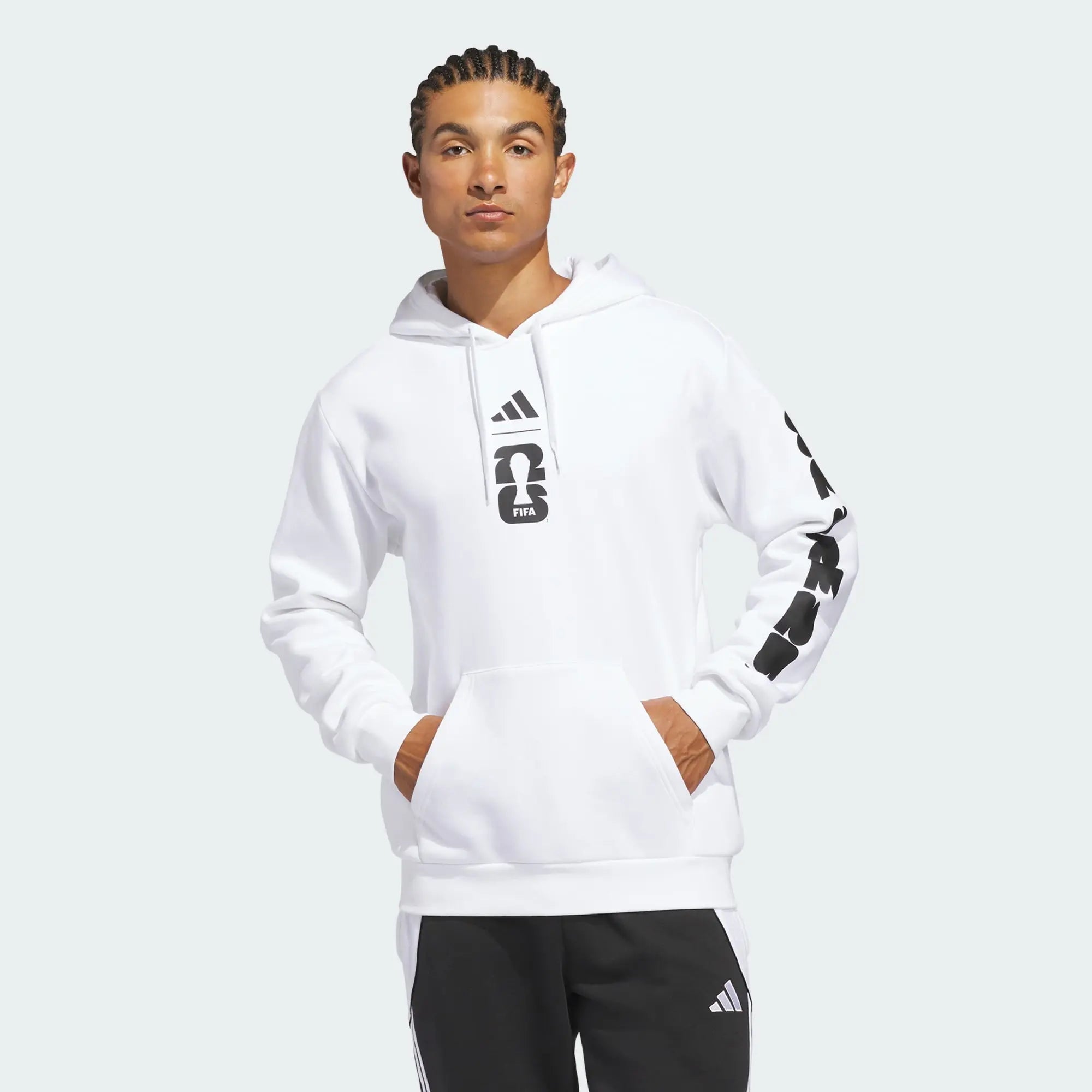 White Adidas World Cup 2026 Match Ball Graphic Hoodie