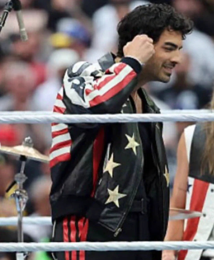 Joe Jonas WrestleMania 42 Star Leather Jacket
