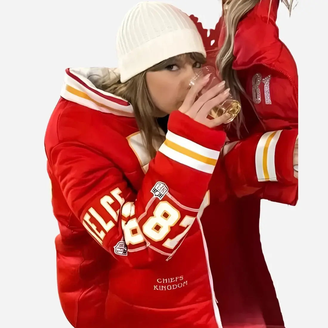 Taylor Swift Kelce 87 Red Puffer Jacket