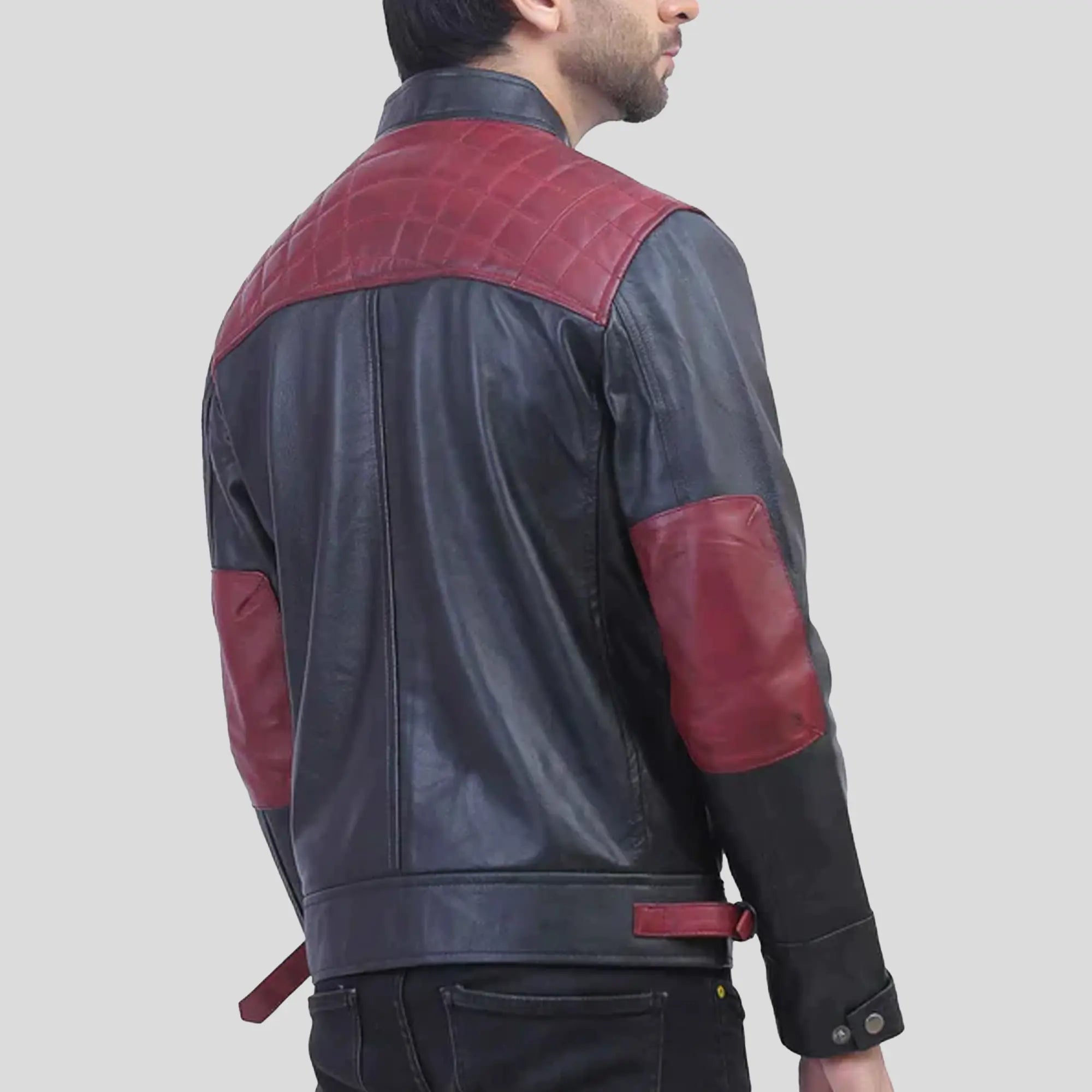 black quilted mens jacket
