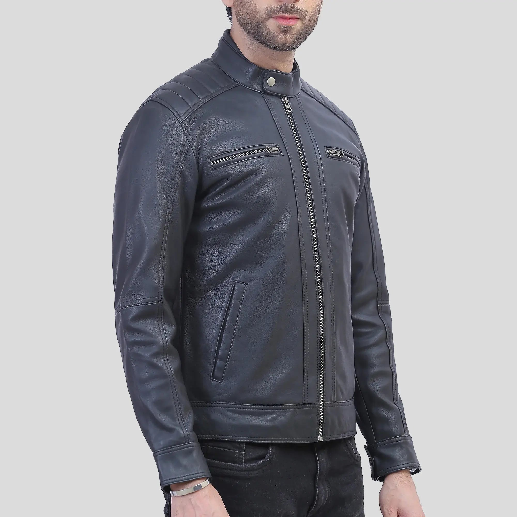 distressed Quilted jacket