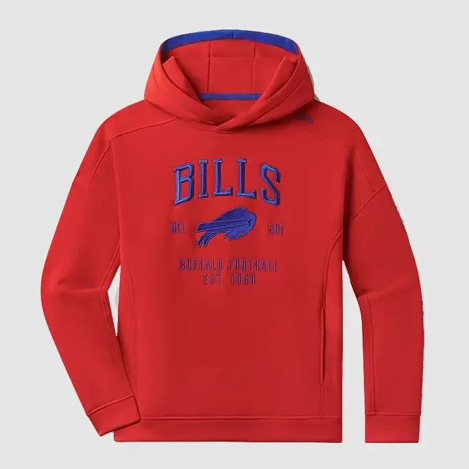 unrl x red buffalo bills hoodie front